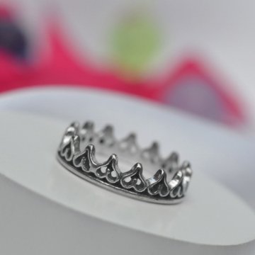 Anel Coraes Coroa - Prata