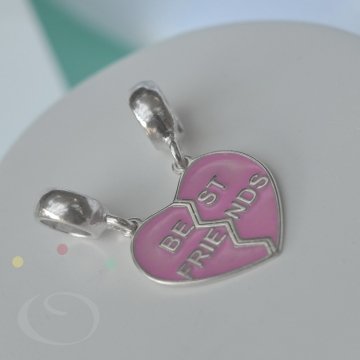 Berloque Best Friends 2 em 1 Esmaltado (Cores) - Prata