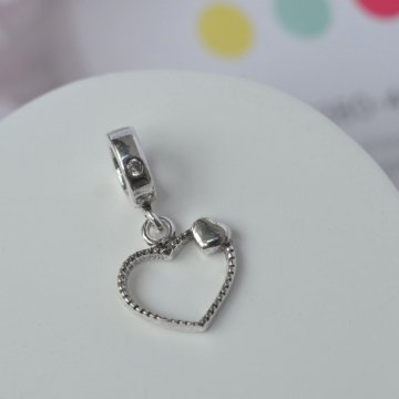 Berloque Coração vazado - Prata