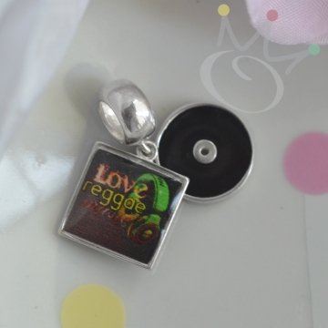 Berloque disco I love MUSIC Estilos Musicais- Prata