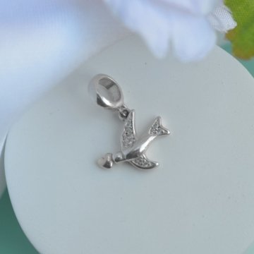 Berloque Divino Coração - Prata