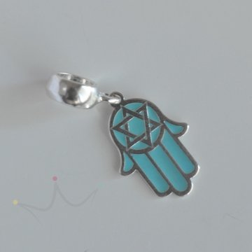 Berloque Hamsa Esmaltado - Prata