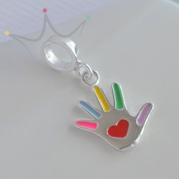 Berloque Mo Colorida Autismo - Prata