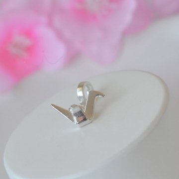 Berloque Origami Tsuru - Prata