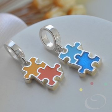Berloque Quebra Cabeça (Simbolo Autismo) - Prata