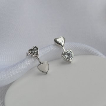 Brinco Coraes Contemporneos - Prata