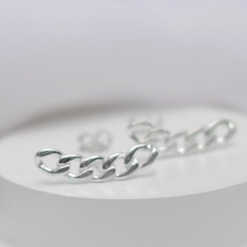 Brinco EarCuff Corrente Grummet - Prata