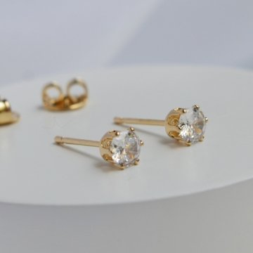 Brinco Ponto de Luz Crculo 4mm  - Semijoia