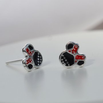 Brinco Ratinha Esmaltada - Prata