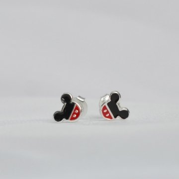 Brinco Ratinho Esmaltado - Prata