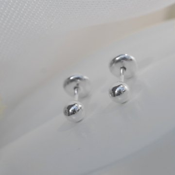 Brinco Tarracha Baby Bolinha 3mm - Prata