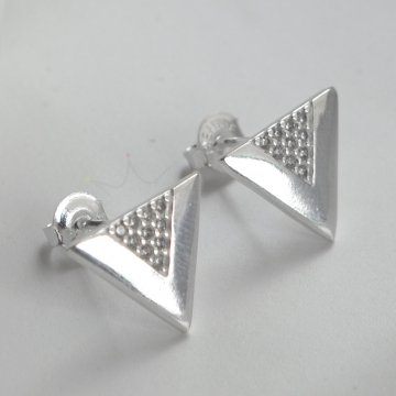 Brinco Tringulo Cravejado - Prata