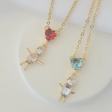 Colar Filhos Crianças Cravejadas (Menino ou Menina) - Semijoia