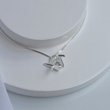 Colar Tsuru Origami - Prata