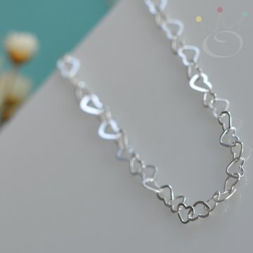 Corrente Elos Coraes 70cm - Prata