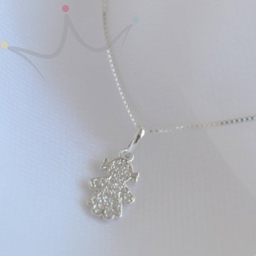 Gargantilha Menina Cravejada - Prata