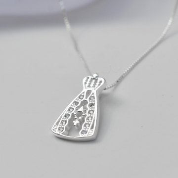 Gargantilha Nossa Senhora Cravejada - Prata