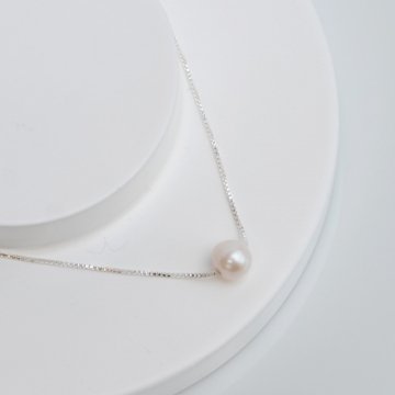 Gargantilha Pingente Perola- Prata