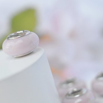 Berloque Separador Murano Perolado (Cores) - Prata