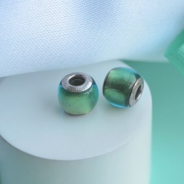 Berloque Separador Murano Verde - Prata