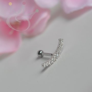 Piercing Cluster Cravejado Prata 925 (haste em Aço Cirúrgico)