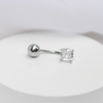 Piercing  de Umbigo Ponto de Luz 5mm (haste em Ao Cirrgico) - Prata