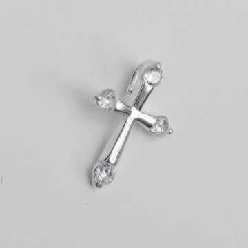 Pingente Cruz Pontos de Luz - Prata