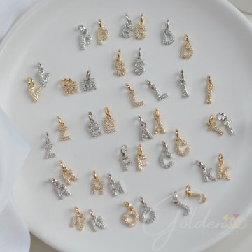 Pingente Letras Cravejadas Zirconias PP - Semijoia