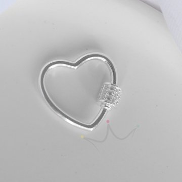 Pingente Coração Pendente para Berloques - Prata