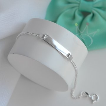 Pulseira Infantil Grumet chapinha - Prata