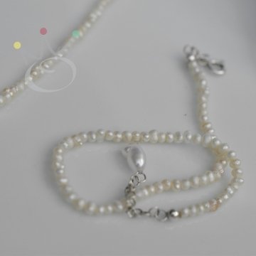 Pulseira Perolas Barrocas - Prata