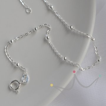 Tornozeleira Esferas 2.5mm - Prata