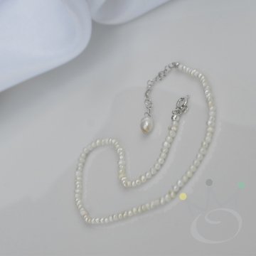 Tornozeleira Pérolas Barrocas - Prata