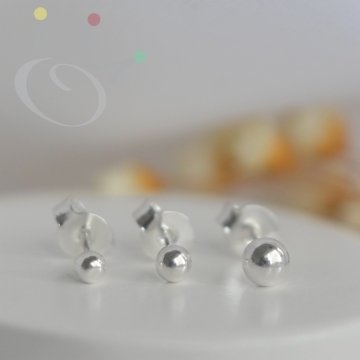 Trio de Brincos Bolinhas - Prata