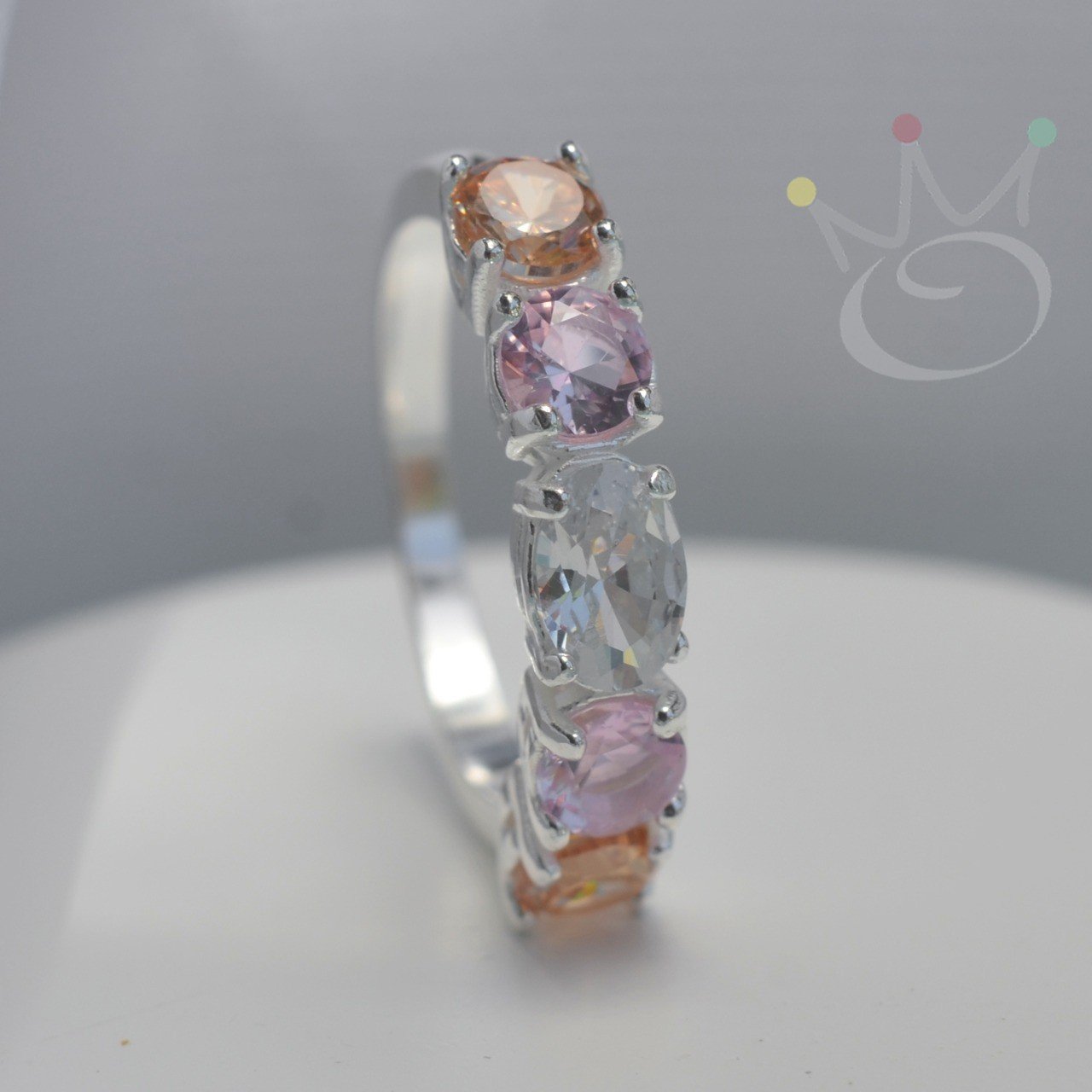 Anel Meia Aliança Princesa - Prata Anel Meia Aliança Princesa - Prata