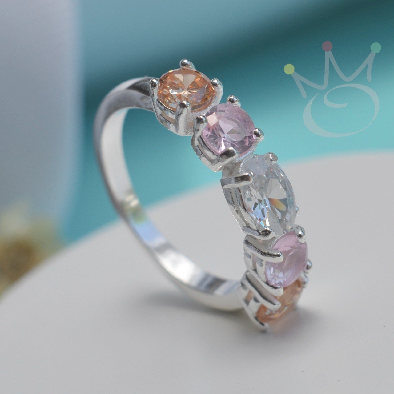 Anel Meia Aliança Princesa - Prata Anel Meia Aliança Princesa - Prata