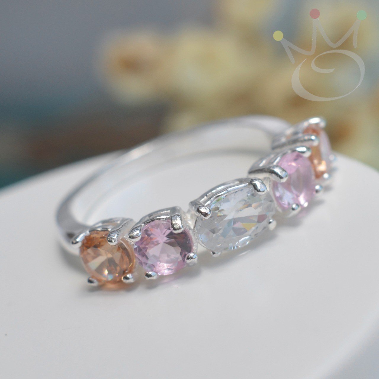 Anel Meia Aliança Princesa - Prata Anel Meia Aliança Princesa - Prata