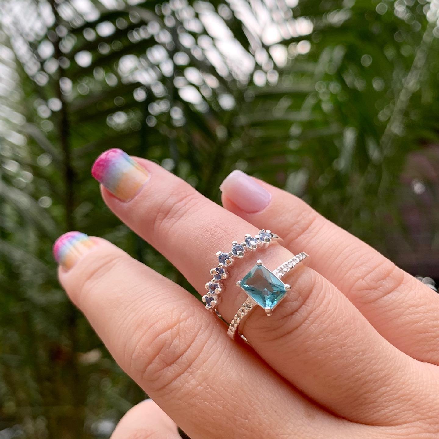 Anel Meia Aliança Solitário Retangular - Prata Anel Meia Aliança Solitário Retangular - Prata