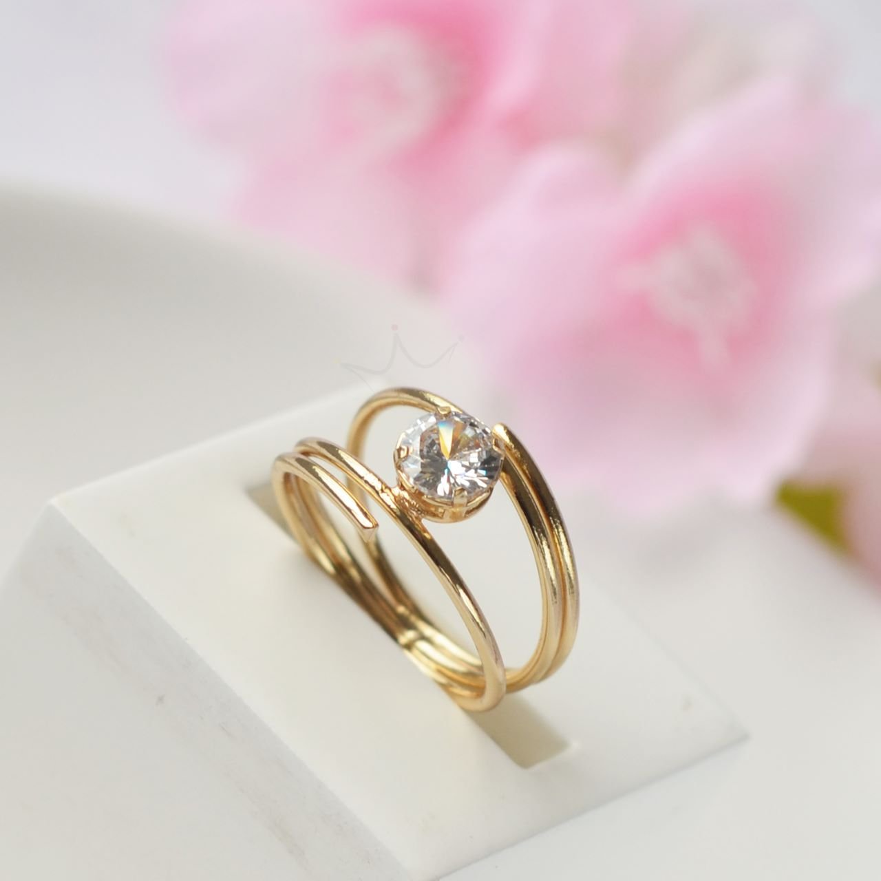 Anel Solitário Espiral - Semijoia Anel Solitário Espiral - Semijoia