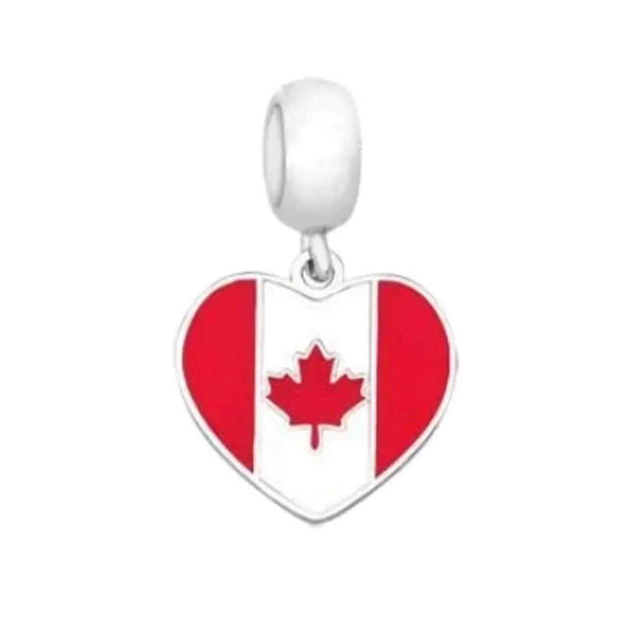 Berloque Bandeira Corao (Pases) - Prata