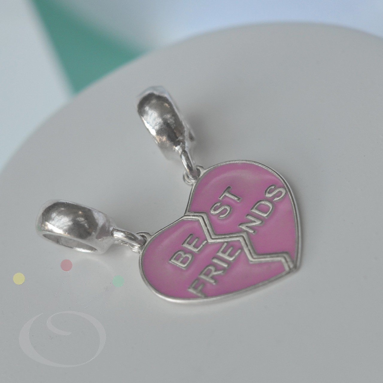 Berloque Best Friends 2 em 1 Esmaltado (Cores) - Prata