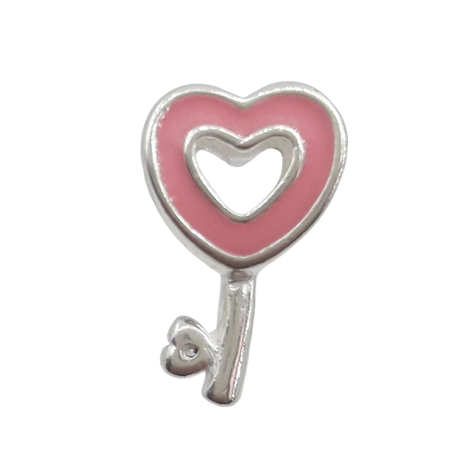 Berloque Chave Rosa - Prata Berloque Chave Rosa - Prata