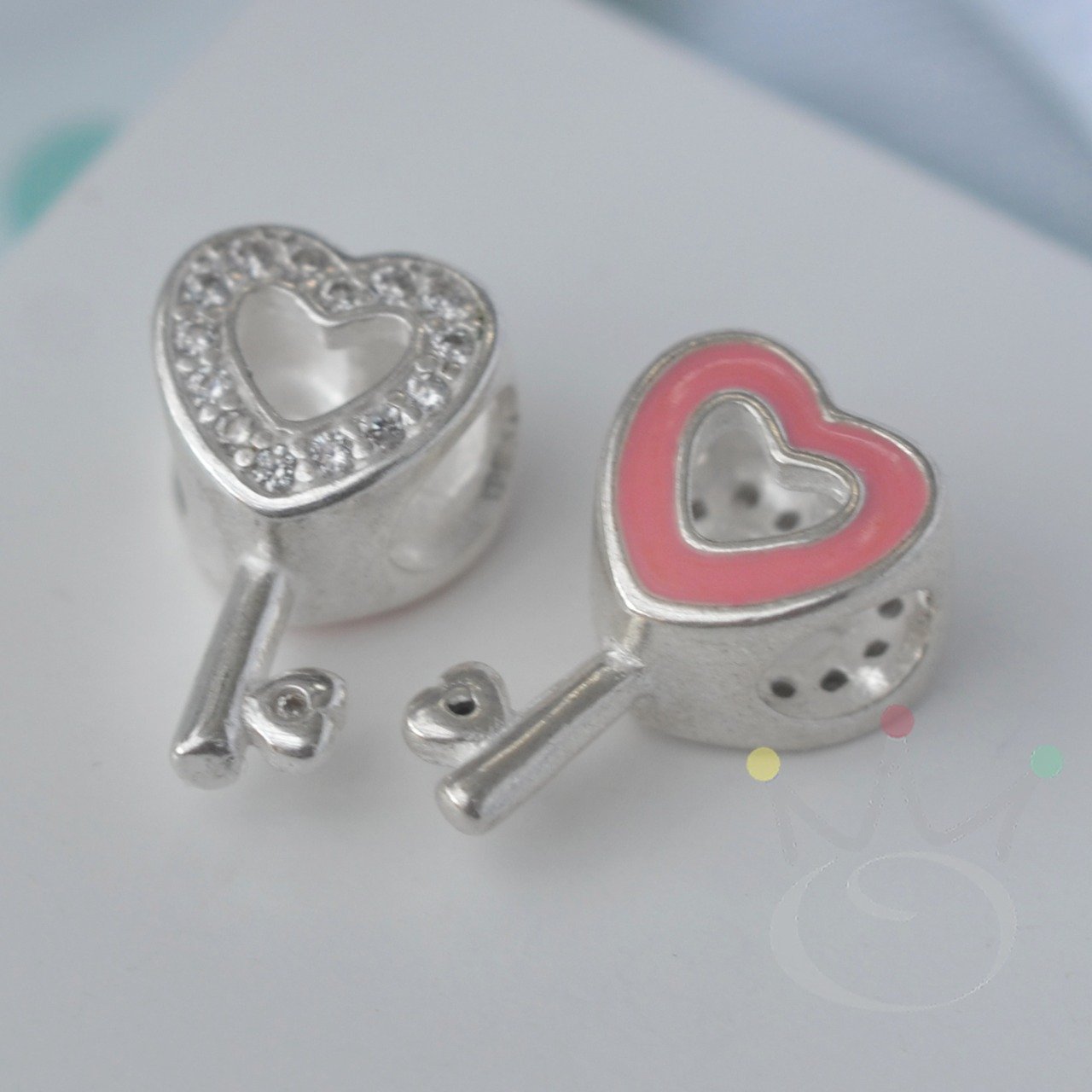 Berloque Chave Rosa - Prata Berloque Chave Rosa - Prata