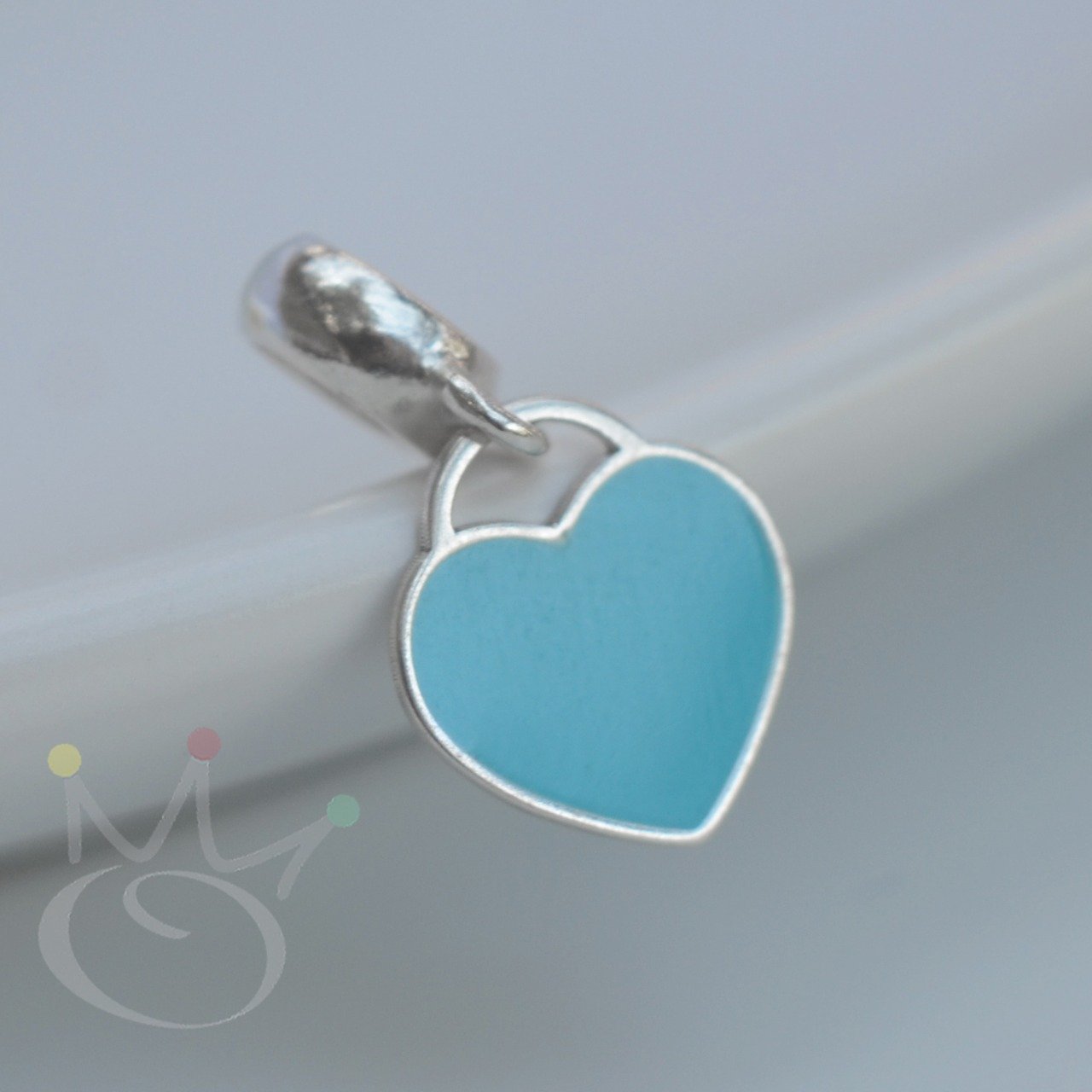 Berloque Coração Esmaltado Cores - Prata Berloque Coração Esmaltado Cores - Prata