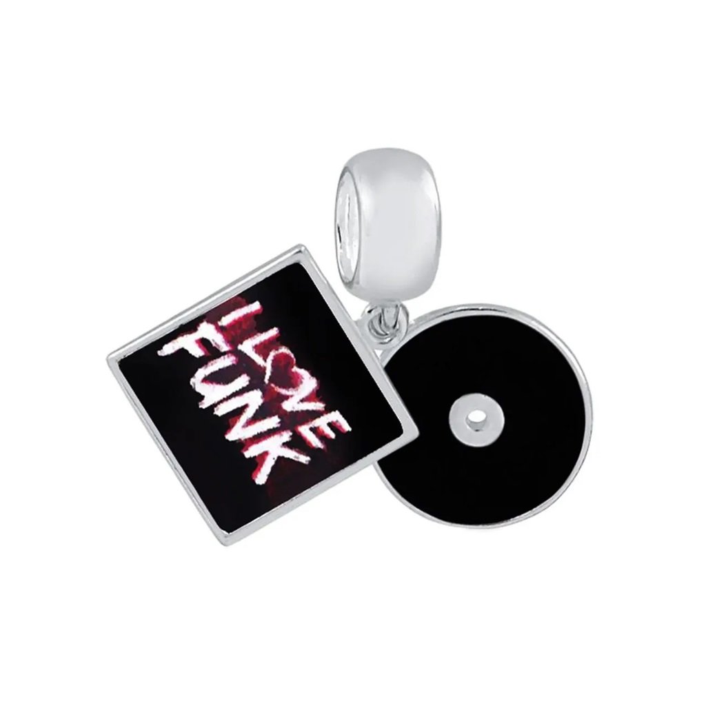 Berloque disco I love MUSIC Estilos Musicais- Prata Berloque disco I love MUSIC Estilos Musicais- Prata