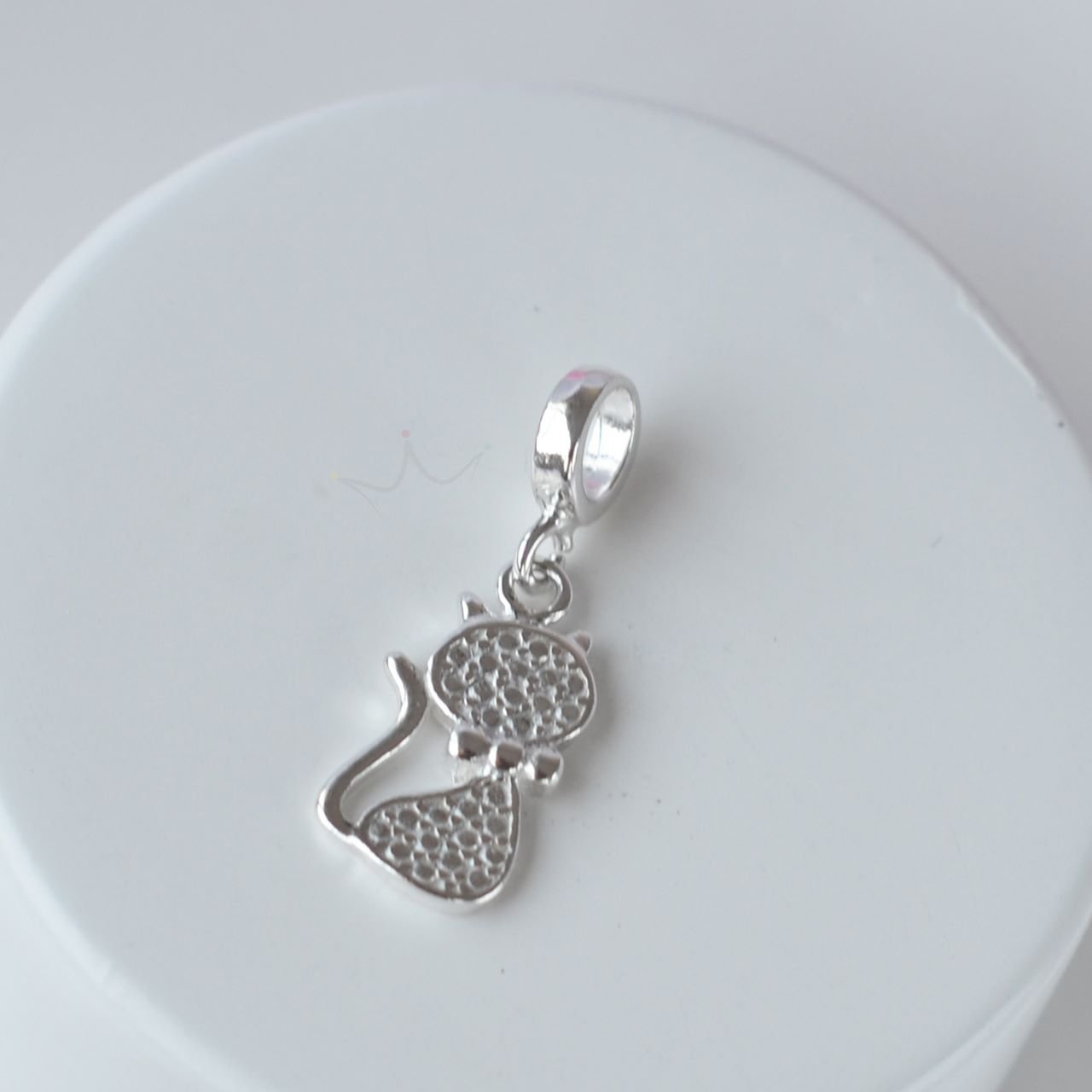 Berloque Gato Coleira e bolinhas- Prata Berloque Gato Coleira e bolinhas- Prata