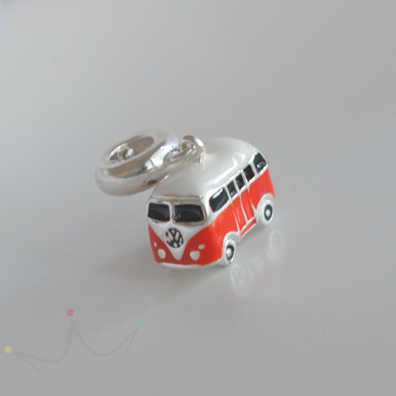 Berloque Kombi Vermelha e Branca - Prata Berloque Kombi Vermelha e Branca - Prata