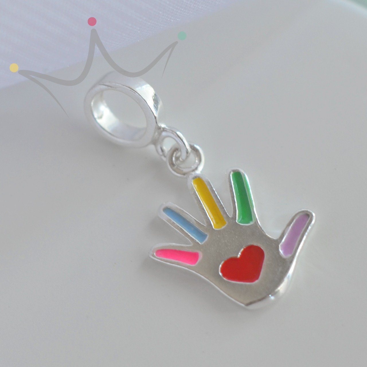 Berloque Mo Colorida Autismo - Prata