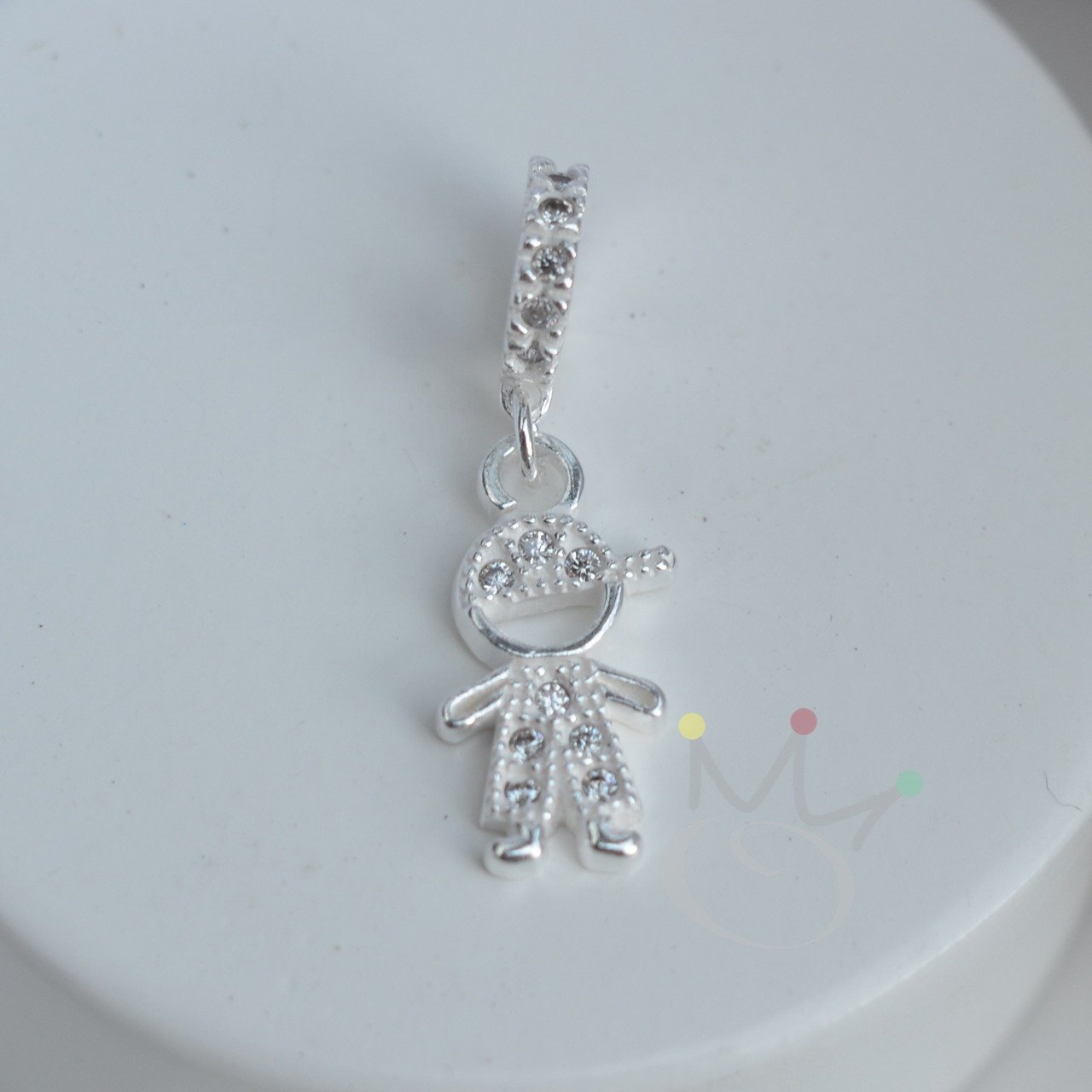 Berloque Menino Cravejado Brilho - Prata Berloque Menino Cravejado Brilho - Prata