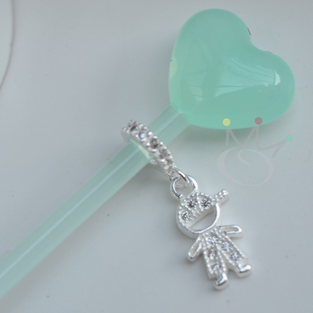 Berloque Menino Cravejado Brilho - Prata Berloque Menino Cravejado Brilho - Prata